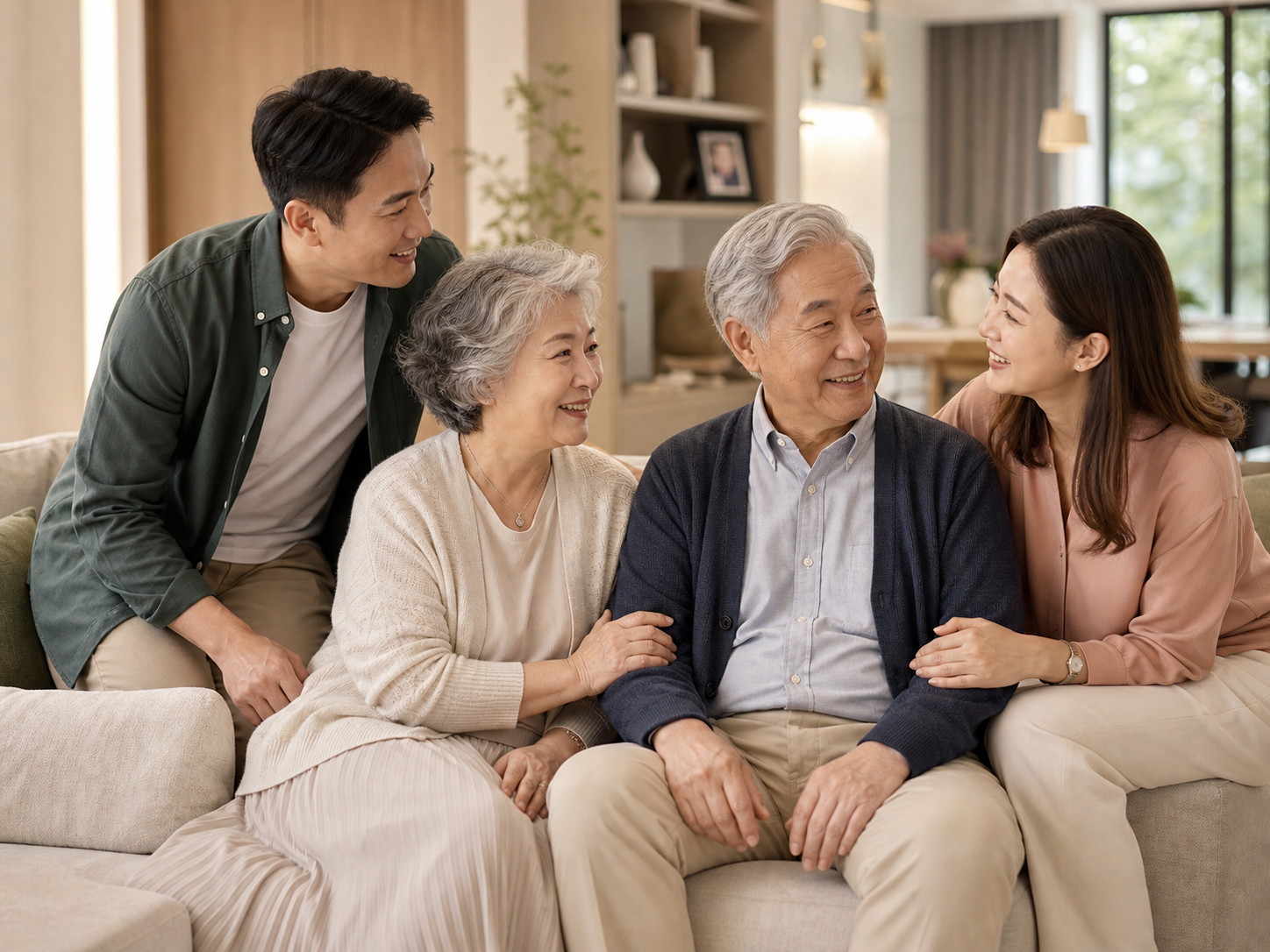 Family spending time together at home