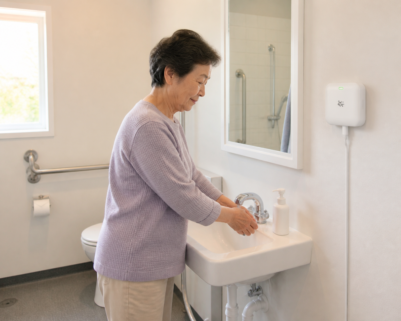 浴室牆面安裝的跌倒監測儀